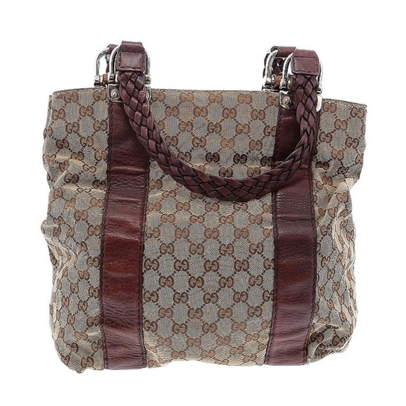 Gucci Monogram Large Bamboos Tote Bag - Picture 1 of 13